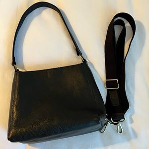 New pebbled black Portland Leather Goods triangle with classic strap